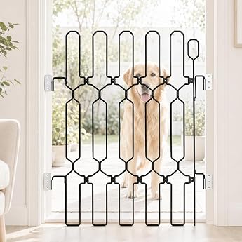 Dog Door Gate Extendable/Foldable Door Safety Gate Metal Door Gate