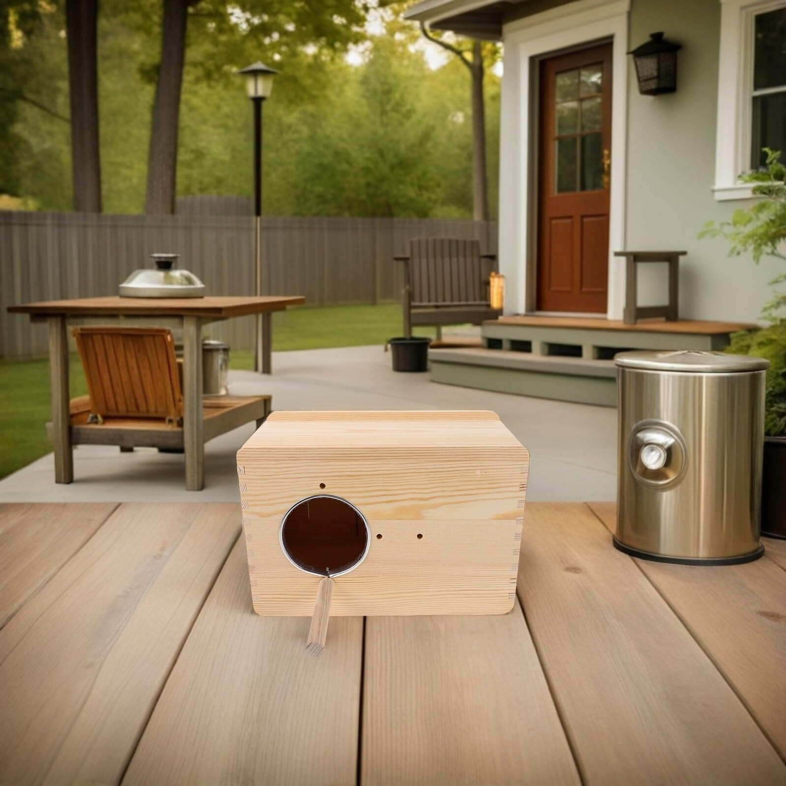 VICASKY Boîte de Nidification Bois pour Perroquets avec Perchoir Nichoir Isolé pour Calopsittes Perruches et Inséparables Accessoire Cage Élevage Oiseaux