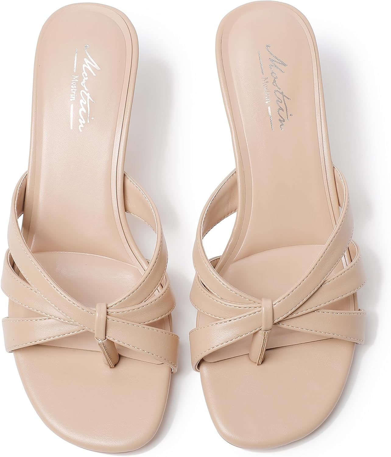 Mostrin Kitten Heels for Women Pointed Toe Vintage Mules Heels Sexy Slip on Stiletto Backless Sandals for Party Wedding Daily - Image 5