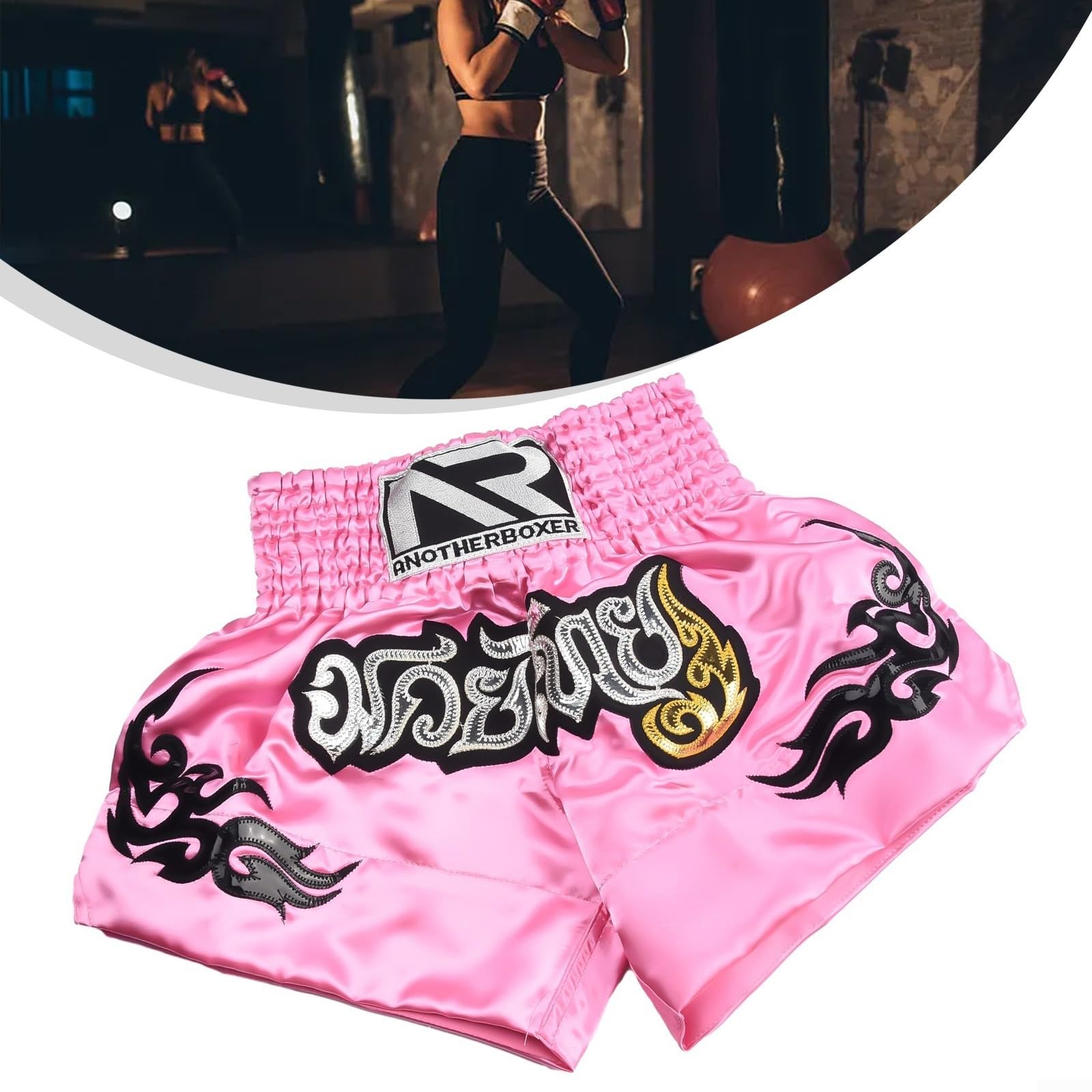 Short de kickboxing à taille élastique pour entraînement MMA et Muay Thai Unisexe
