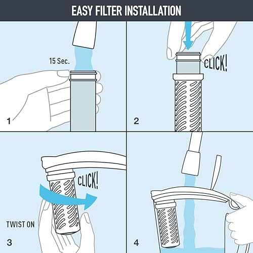 Miniatura 3 de Brita Filtro de agua de corriente filtro de agua de repuesto para jarra de corriente sin BPA 3 unidades gris