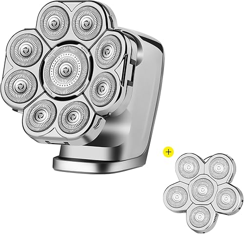HIENA PRO Afeitadoras de cabeza para hombres calvos, 9D 6 en 1, afeitadoras de cabeza calva para hombres+6 cabezales afeitadora eléctrica de cabeza