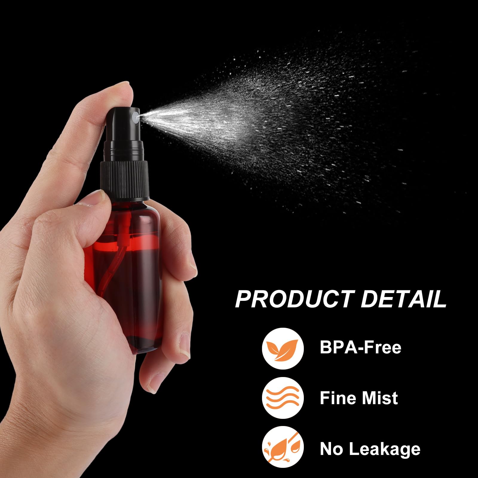 60 flaconi spray vuoti da 28,3 g, con adesivo e imbuto, anti-UV, vuoti, in plastica, piccoli, riutilizzabili, per oli essenziali e vari liquidi