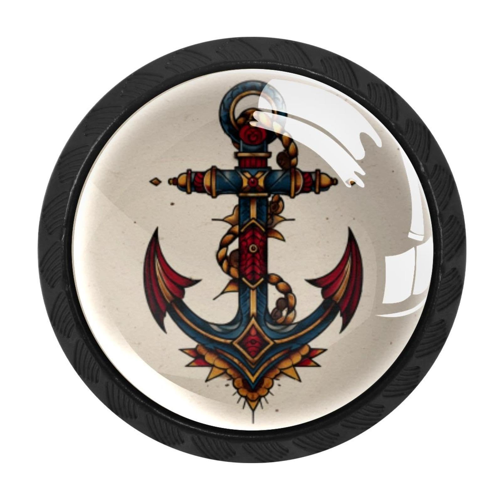 CHENZZZZ 4 Pieces Dresser Knobs Nautical Anchor Drawer knobs Cabinet Knobs Pull Handles for Home Kitchen Office