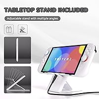 Vista 6 de PlayVital Hard Case for Nintendo Switch 2 with Extra Stand & Thumb Grip Caps Split Design, Dockable Protective Full-Body Shell Cover for Nintendo