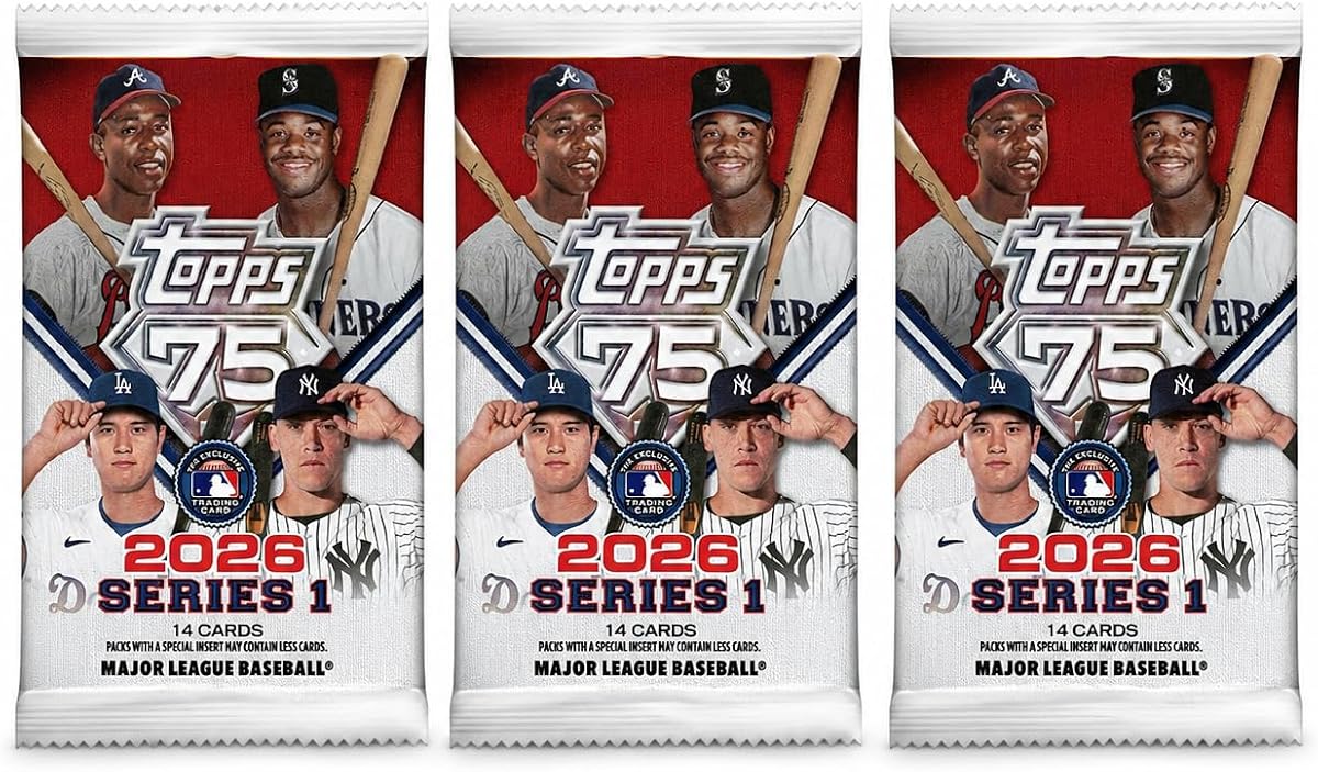 2026 Topps Series 1 Baseball Cards Value Pack – 3 Factory Sealed Packs (42 Cards Total)