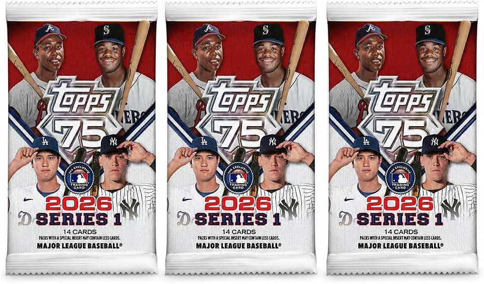 2026 Topps Series 1 Baseball Cards Value Pack – 3 Factory Sealed Packs (42 Cards Total)