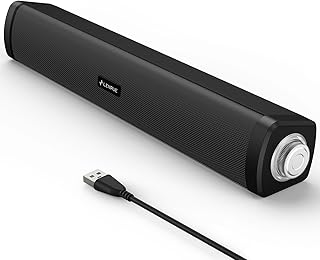 LENRUE Computer Speakers for Desktop Monitor, PC Speakers with Touch Colorful Lights, Volume Konb, USB Powered for Computer, PC, Laptop (USBBlack)