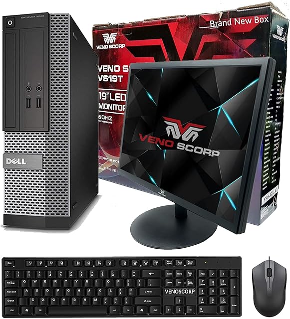 Optiplex Dell Intel i7-2600 Quad Core 16GB RAM 240GB SSD + 1TB HDD WiFi Windows 10 Desktop PC 19in VenoScorp Computer Bundle (Renewed)