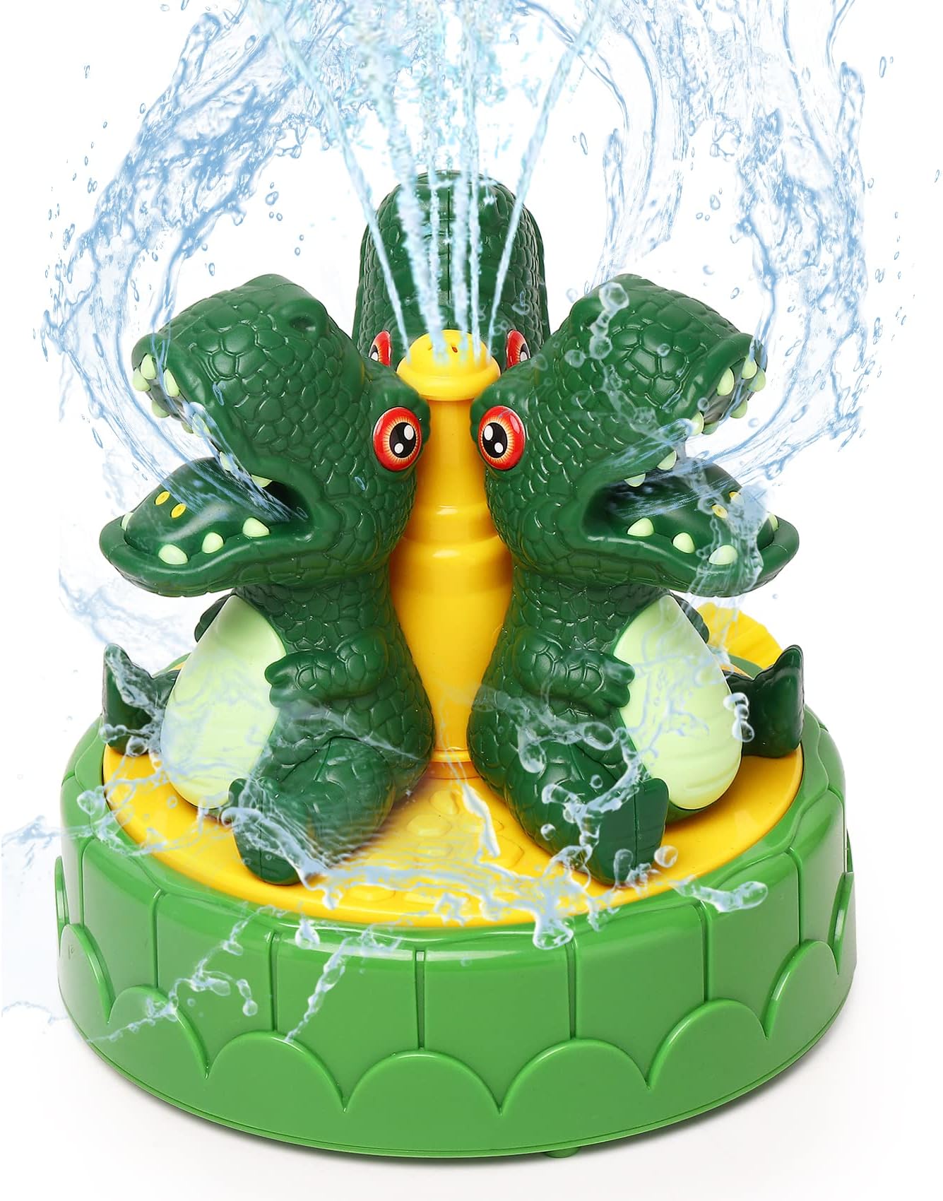 wgde toy Outdoor Water Spray Sprinkler for Kids and Toddlers, Dinosaurs Summer Outside Toys Backyard Games, Attaches to Garden Hose Splashing Fun Toys for 3 4 5 6 7 8 9 10 11 Year Old Boys Girls Gift