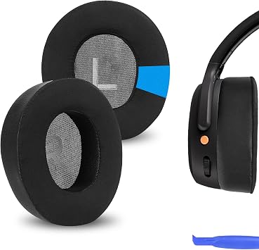 Geekria Sport Cooling-Gel Ear Pads Compatible with Skullcandy Crusher ANC 2 Headphones, Ear Cushions Black
