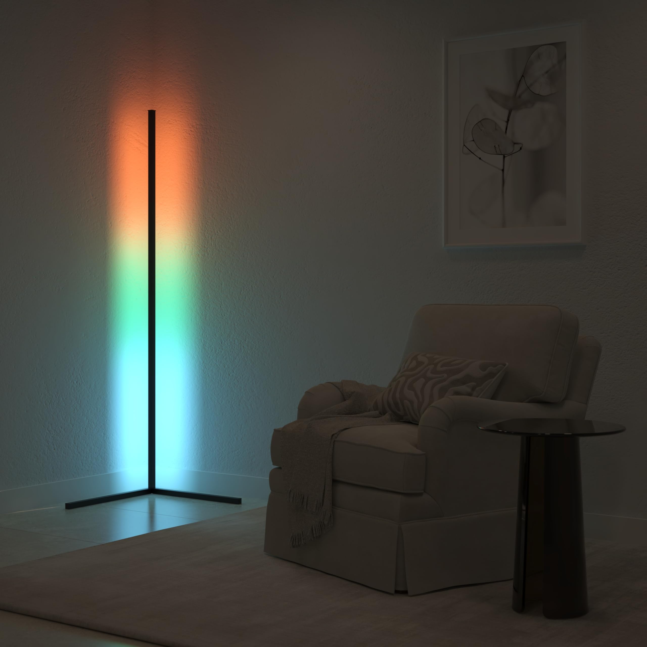 Ozarke Corner Floor Lamp XL - Multi Color LED Linear Standing Lamp