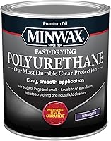 Minwax Fast-Drying Polyurethane Wood Finish, Warm Satin 1 Quart - Durable Oil-Based Clear Coat for Furniture, Floors & Cabinets
