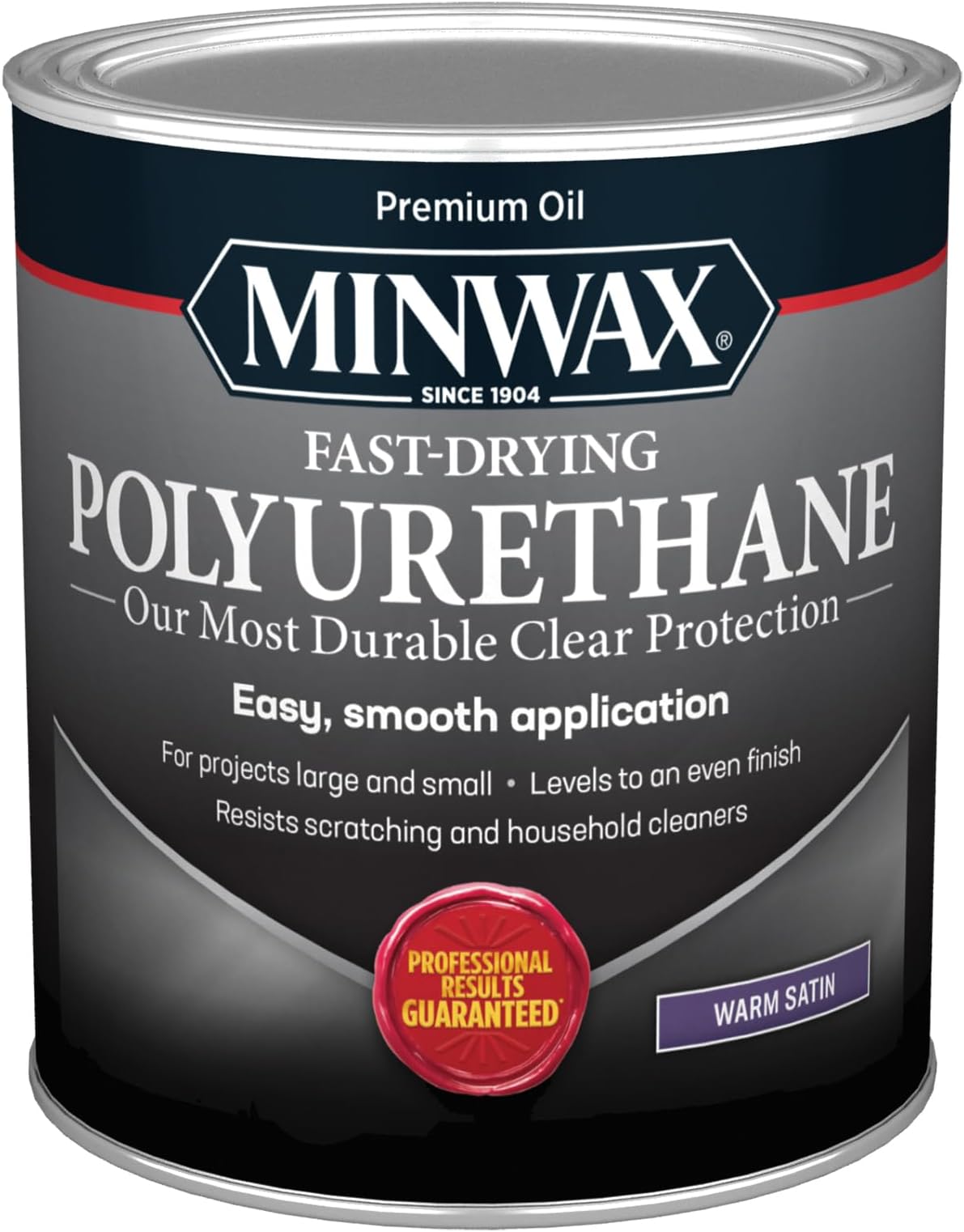 Fast Drying Polyurethane Protective Wood Finish, Warm Satin, 1 Quart