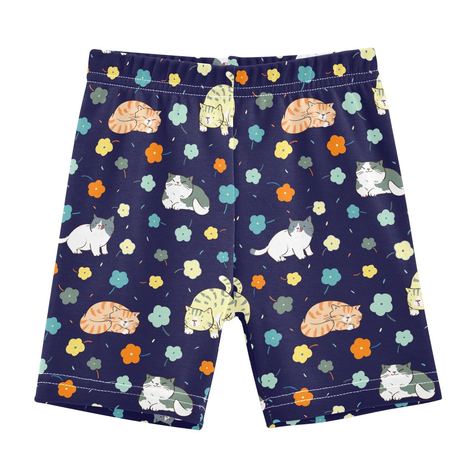 JHKKU Girls Cute Cats Shorts Cotton Cartwheel Bike Kids Biker Under Dress Dance Short Girl Clothes 6T