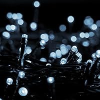 Vista 4 de Funpeny 240 luces LED de Navidad de 85 pies, impermeable, extensible, alambre verde, cadena de luces enchufables, 8 modos de iluminación