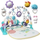 Baby Gym With Kick and Play Piano, Activity Mat for Tummy Time With 5 Infant Learning Sensory, Music and Lights for Newborn Boy or Girl (Green)