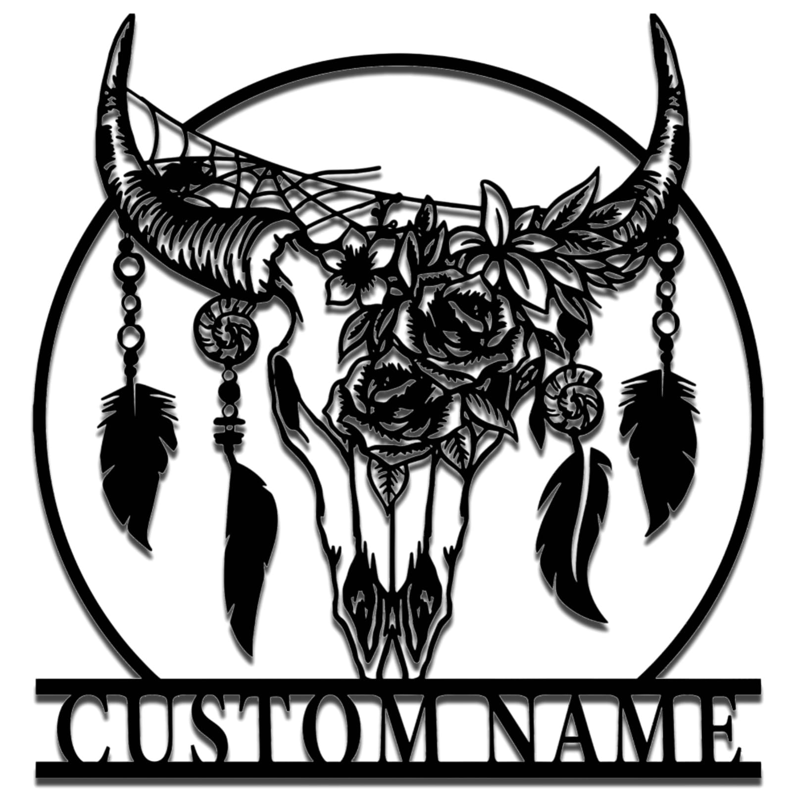 ZHEN BU CHUO Personalized Deer Skull Metal Sign,Deer Hunting Frame Metal Wall Art,Custom Deer Elk Metal Name Signs,Hunting Name Metal Wall Decor,Customized Deer Hunting Wall Art,Funny Housewarming