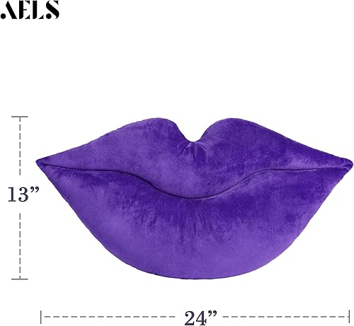 Miniatura 2 de AELS Almohadas de labios grandes 3D de terciopelo suave, almohadas decorativas de amor, lindas almohadas de 24 x 12 pulgadas para sofá, cama, sala
