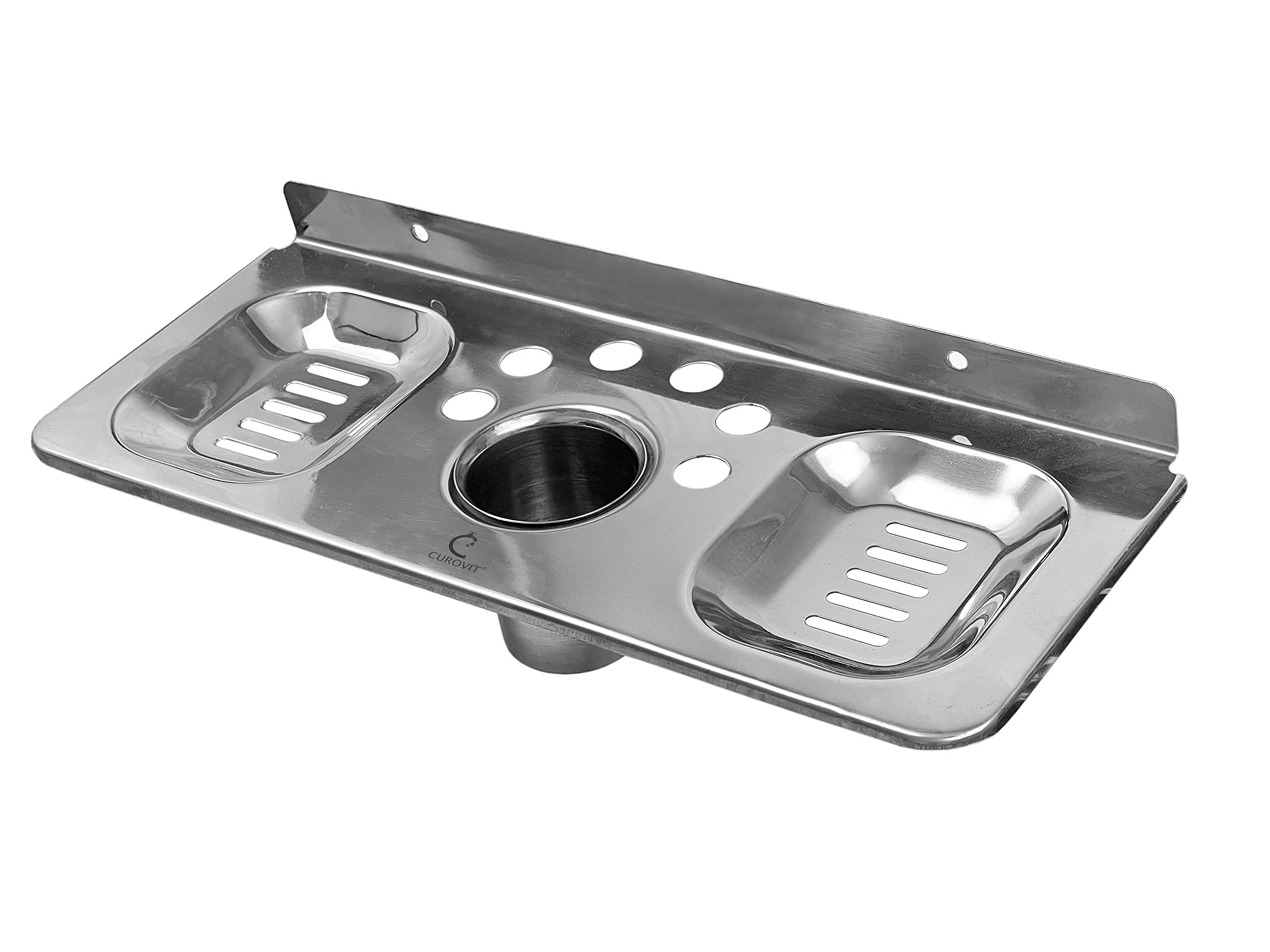CUROVIT Stainless Steel Two Soap Dish & Tumbler Set/Soap Holder for Bathroom/Bathroom Brush Stand Wall Mount in Chrome Finish for Wash Area/Bathroom Fittings. (B09CH59XX8) Amazon Price History, Amazon Price Tracker