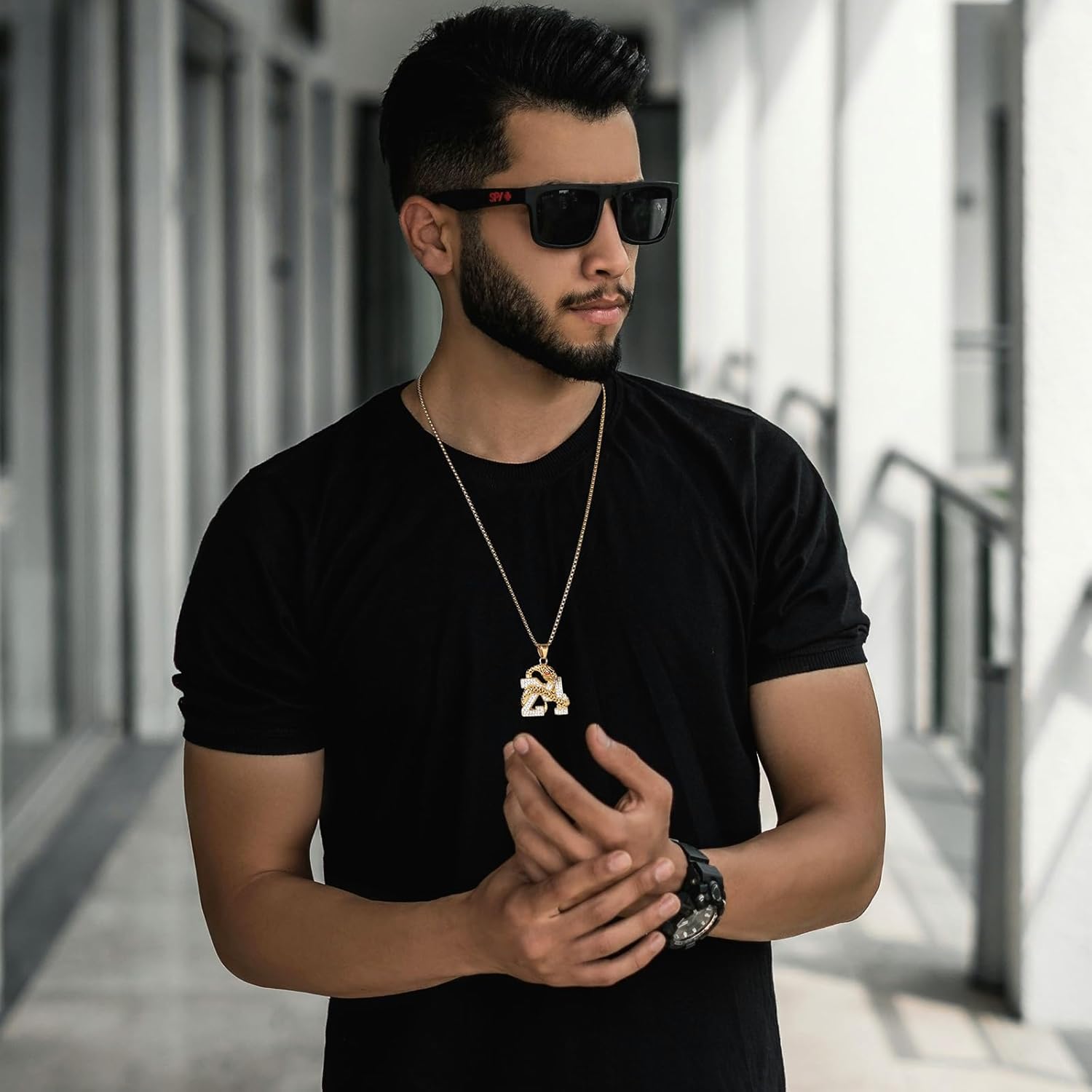 AsAlways 18K Gold Plated Memorial 24 Legend Basketball Number Pendant Inlay CZ Hip Hop Rock Punk Totem Amulet Charm Snake Necklace Gift Jewelry - Image 3