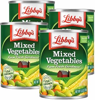 Libby's Mixed Vegetables | Delicious Vegetable Favorites | Colorful Carrots, Potatoes, Peas, Corn, Green Beans, Celery, Lima Beans | Seasoned with Sea Salt | Grown in the USA | 8.5 oz (Pack of 4)