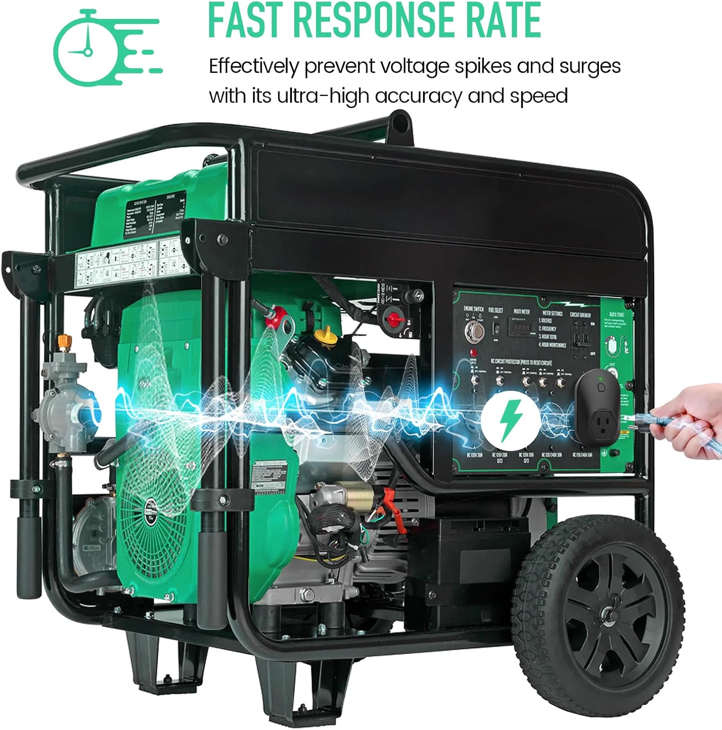 Generator Electromagnetic Protector, EMP Protection, Plug Into The Socket of Inverter & Generator, Withstand Multiple High-Voltage Surges, for Home Backup, Emergencies, Grid outages