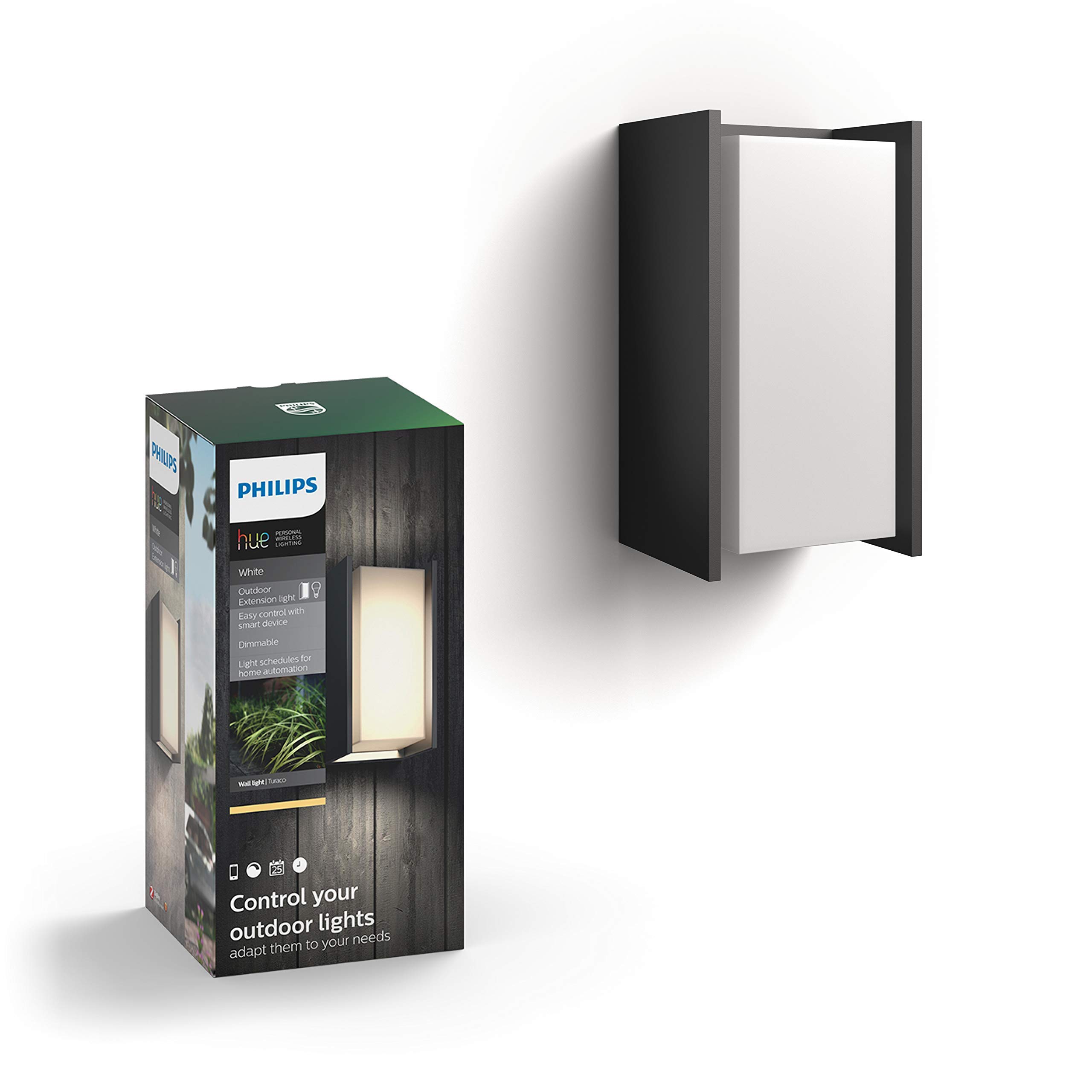 Philips Hue Philips Hue Turaco Wall Lantern x 2 + Outdoor Motion Sensor. White Smart Lighting for Outdoor, Garden, Terrace and Patio Light.