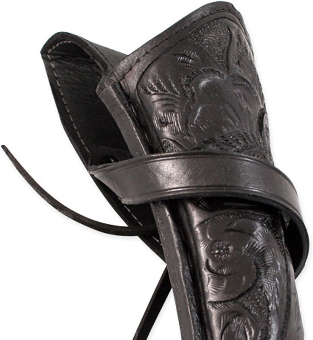 Historical Emporium Standard Right Hand Western Cross Draw Holster Tooled Leather, Wild West Single Action Revolver Gun Holster