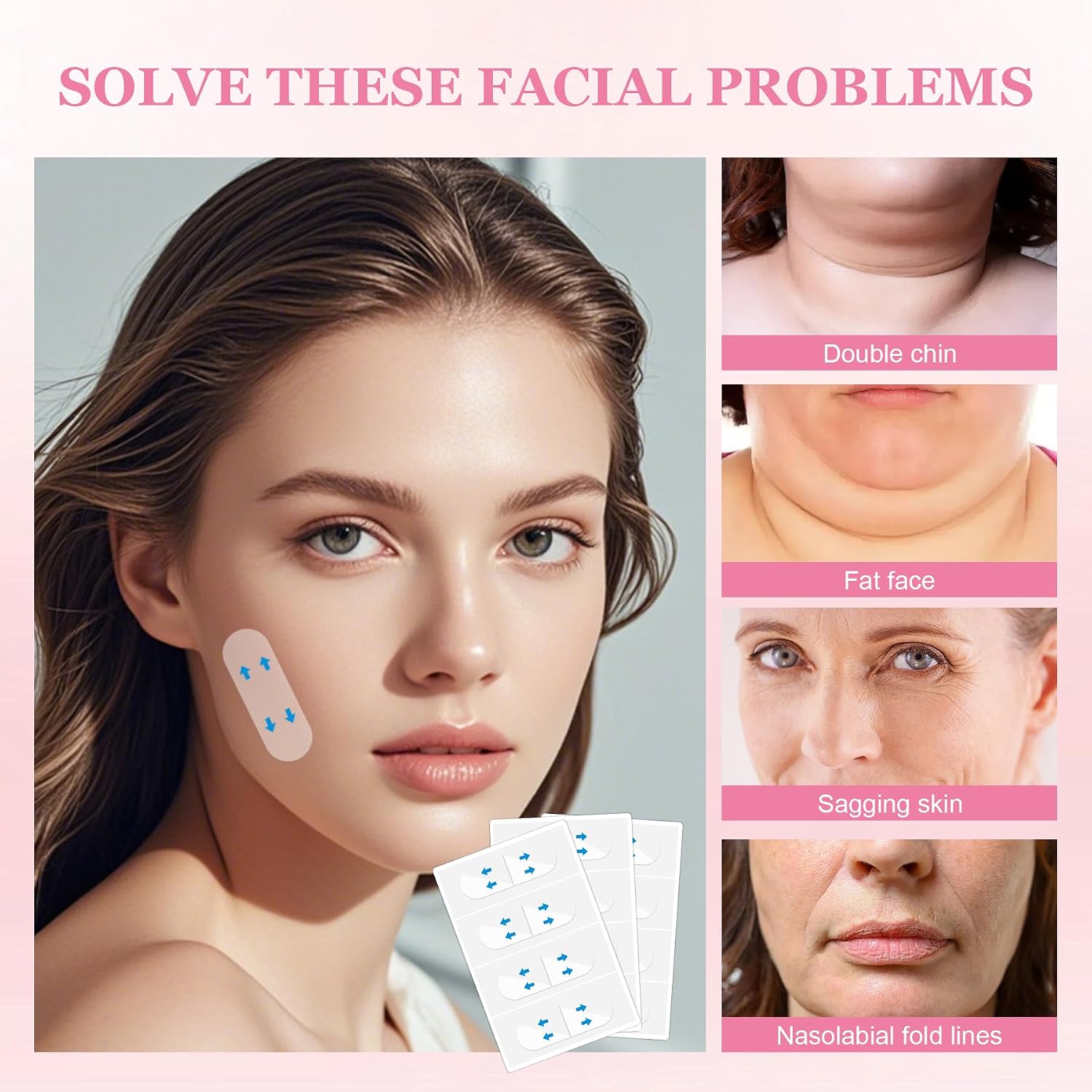 Face Lift Tape 120 Pcs, Invisible Instant Lifting Strips for Sagging Skin, Double Chin Reduction & Eye Area, Ultra-Thin Breathable Facial Tape for Full Face Contouring