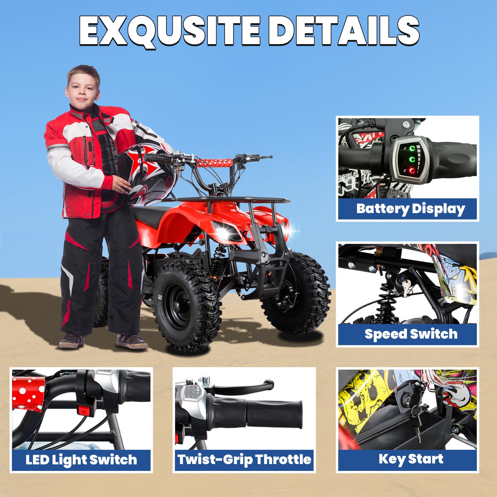 Battery Operated 36 Volt Ride On Toy PATOYS Thunder Quad Ride-On