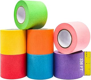 Painters Tape 2 Inch - Rainbow Colored Wide 7 Pack X 16 Yards - Colorful...