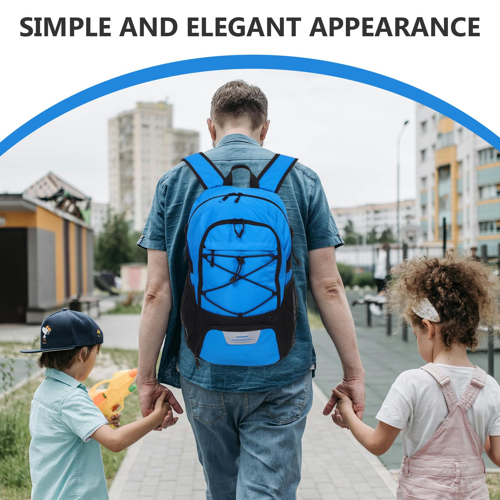 Tofficu Mochila Deportiva Azul de Tela Oxford Compartimento para Zapatos y Sistema Cómodo para Llevar, Compatible Baloncesto y Fútbol para Adolescentes y Adultos