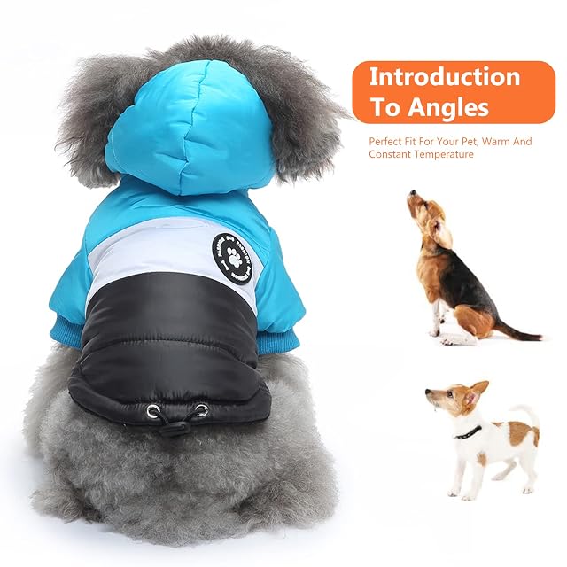 Foto 7 de 7 de PETCUTE Chaqueta con Capucha para Mascotas Perros,Chaqueta para Perro con Forro Polar,Abrigo de Invierno…