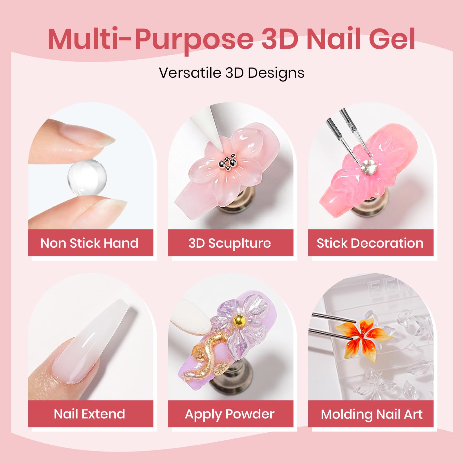 3D Nail Art Gel - Extend & Sculpt Nails at Home -4