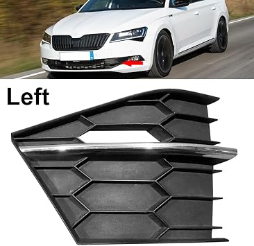 New Front Bumper Lower Side Grille Black Chrome Left Fit For Skoda Superb 2016-2018 OEM:3V0853665