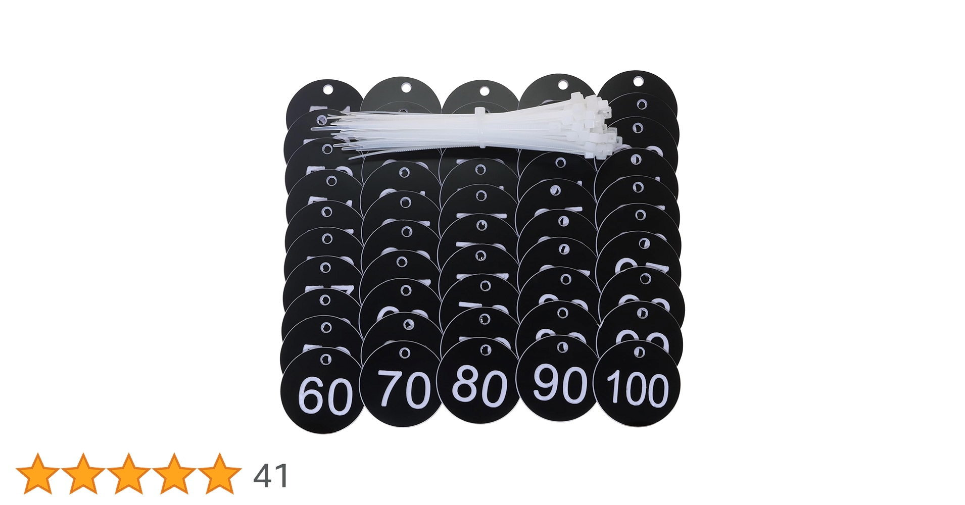 Amazon | ONLYKXY 1-100 数字タグ プラスチック 番号付き