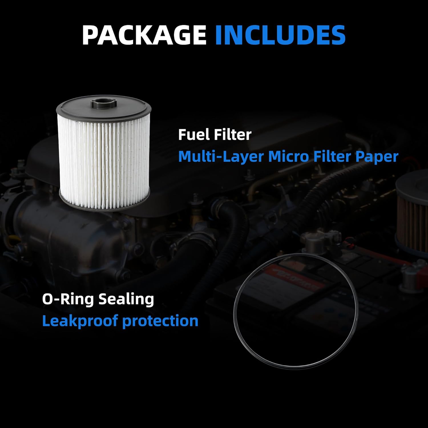 68436631AA Fuel Filter Compatible with Ram 2500 3500 4500 5500 6.7L Diesel Engines (2019–2022), Ram 1500 3.0L V6 EcoDiesel (2020), Wrangler & Gladiator 3.0L Diesel #Replaces PF46152 (6 Pack)