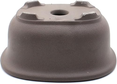 Miniatura 3 de Olla para bonsái Seto-Yaki de cerámica ovalada con borde (5.7 pulgadas, sin esmaltar)
