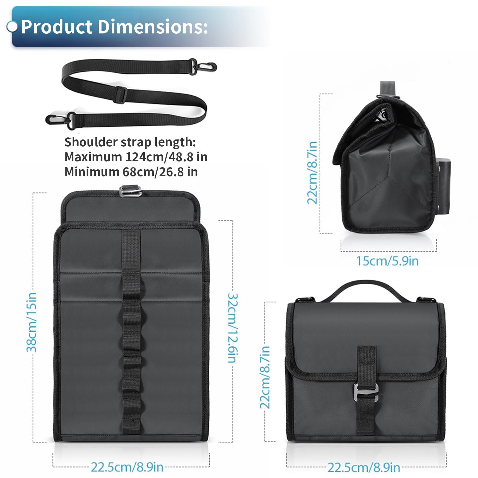 Borsa Manubrio Borsa Bici Pieghevole | 7L Organizzatore Impermeabile con Cintura a Spalla per Monopattino Elettrico, Spostamenti, Viaggi e Uscite