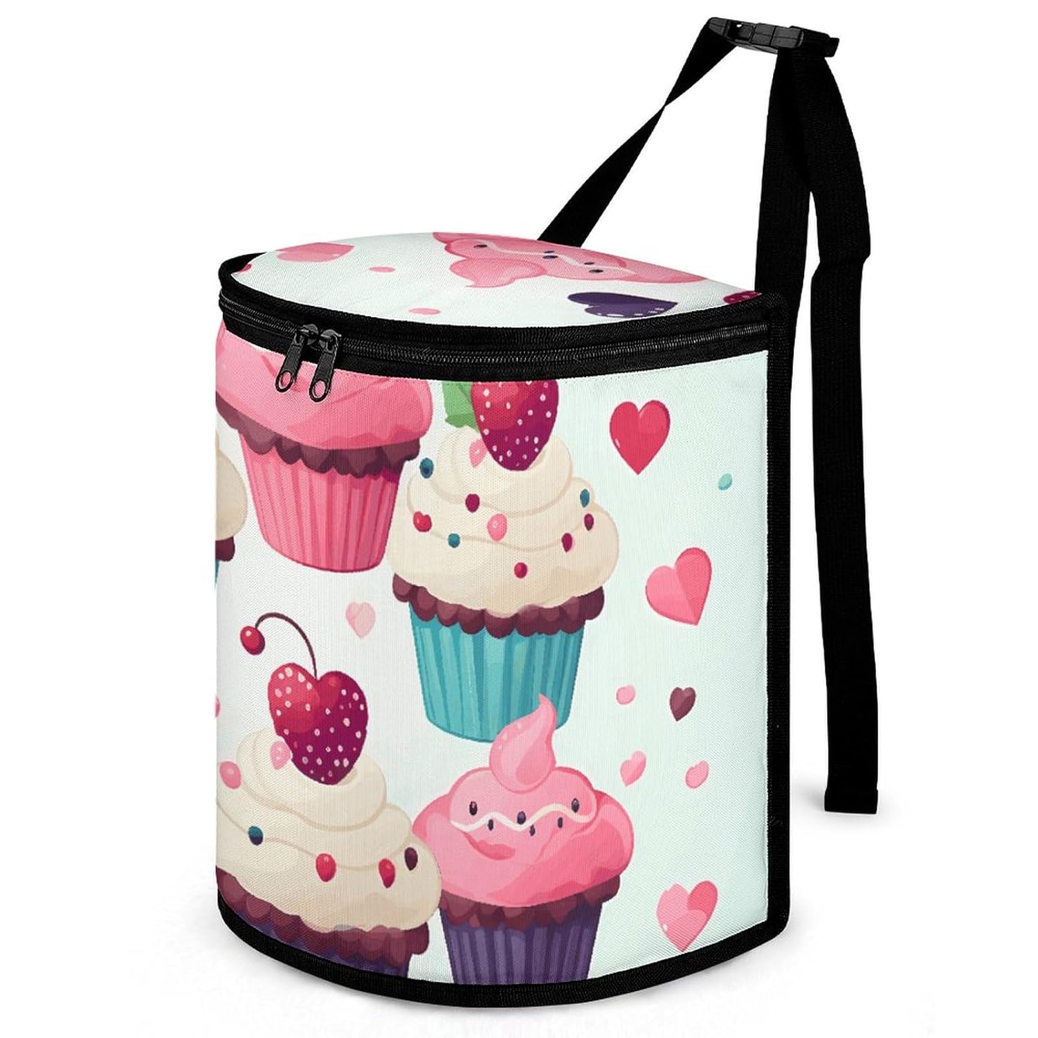 Hanging Car Trash Bag Protable Trash Can Cupcake Candy Hearts Sweet Waterproof Garbage Bin for Car