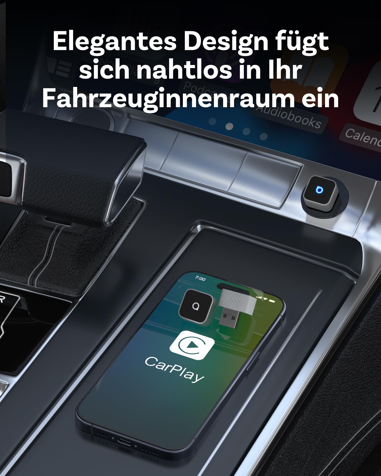 OTTOCAST MINI 3.0 Slim 2026 Upgrade Wireless CarPlay & Android Auto Adapter, 2-in-1 Dongle, Wandelt Kabel auf Wireless um, Schnelle Auto-Connect-Funktion, MINI Cube