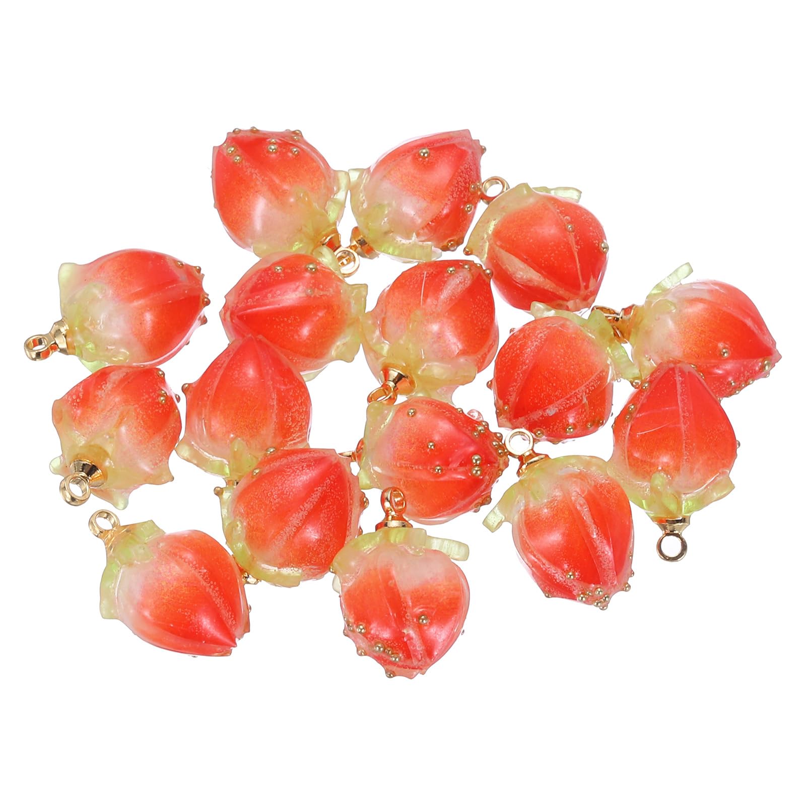 PATIKIL 0.6x0.4 Flower Beads, 16Pcs Acrylic Flower Buds Beads Mini Rose Charm for Bracelets Earrings, Necklaces