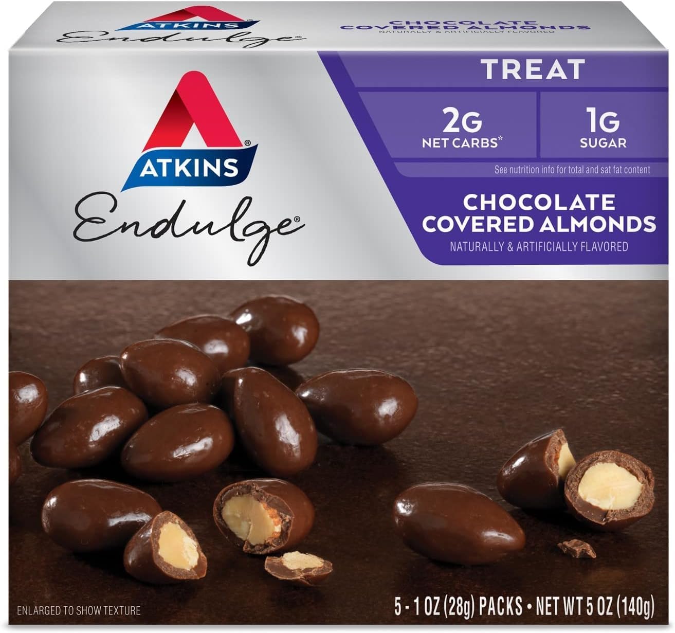 Endulge Chocolate Covered Almonds 5 Pieces, 1Oz, (28g Each)