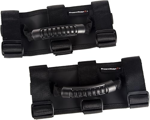 Rugged Ridge 13505.04 Kit de Asa de Agarre de Avanzada, Negro; Jeep CJ/Wrangler 55-Actual / Gladiator 20-Actual