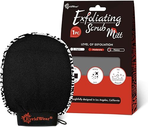 Evridwear Guante exfoliante profundo para espalda y cara, guante exfoliante corporal para mujeres y hombres, removedor de piel muerta en la ducha