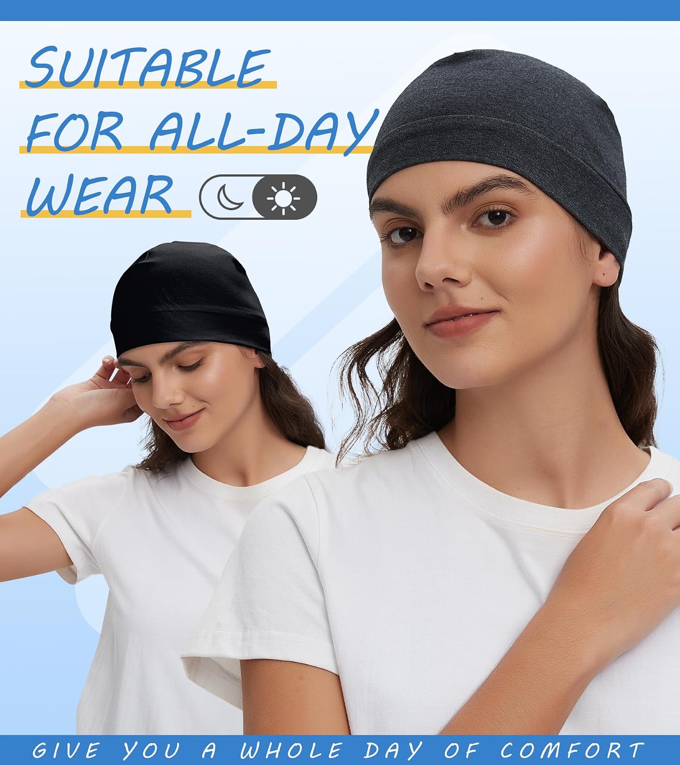 Cotton Skull Cap Sleep Cap Beanie Helmet Liner for Men Women image 4