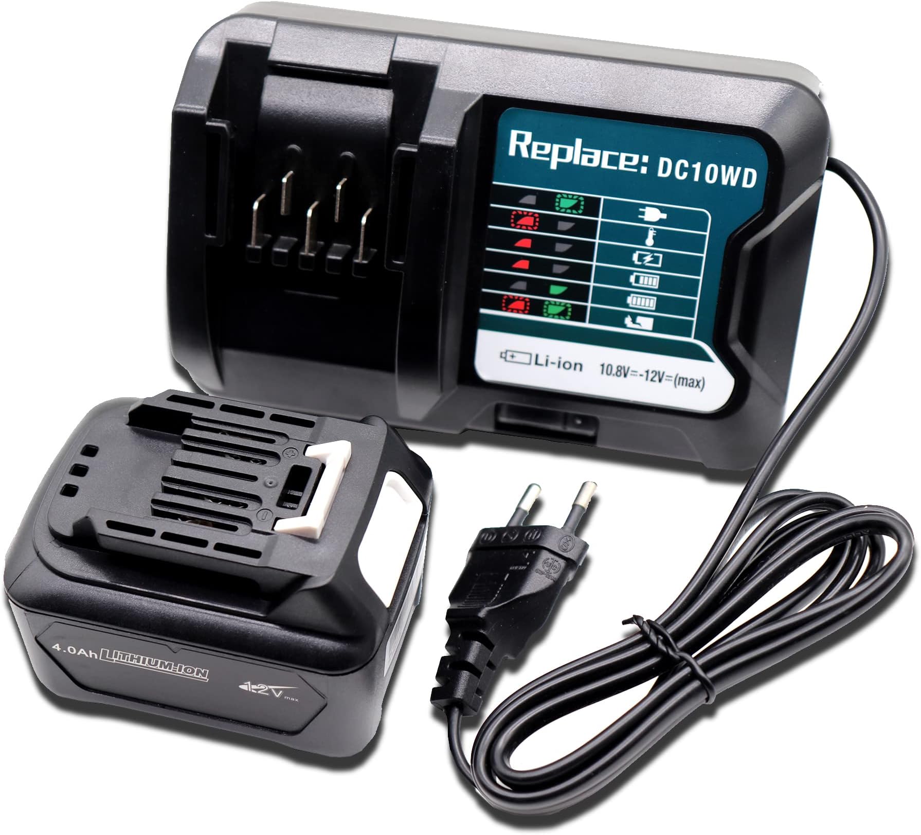 Makita 12v Akku Mit 18v Ladegerät Laden Energup 12V 4.0Ah Ersatzakku für Makita Akku 12V mit Ladegerät DC10SB