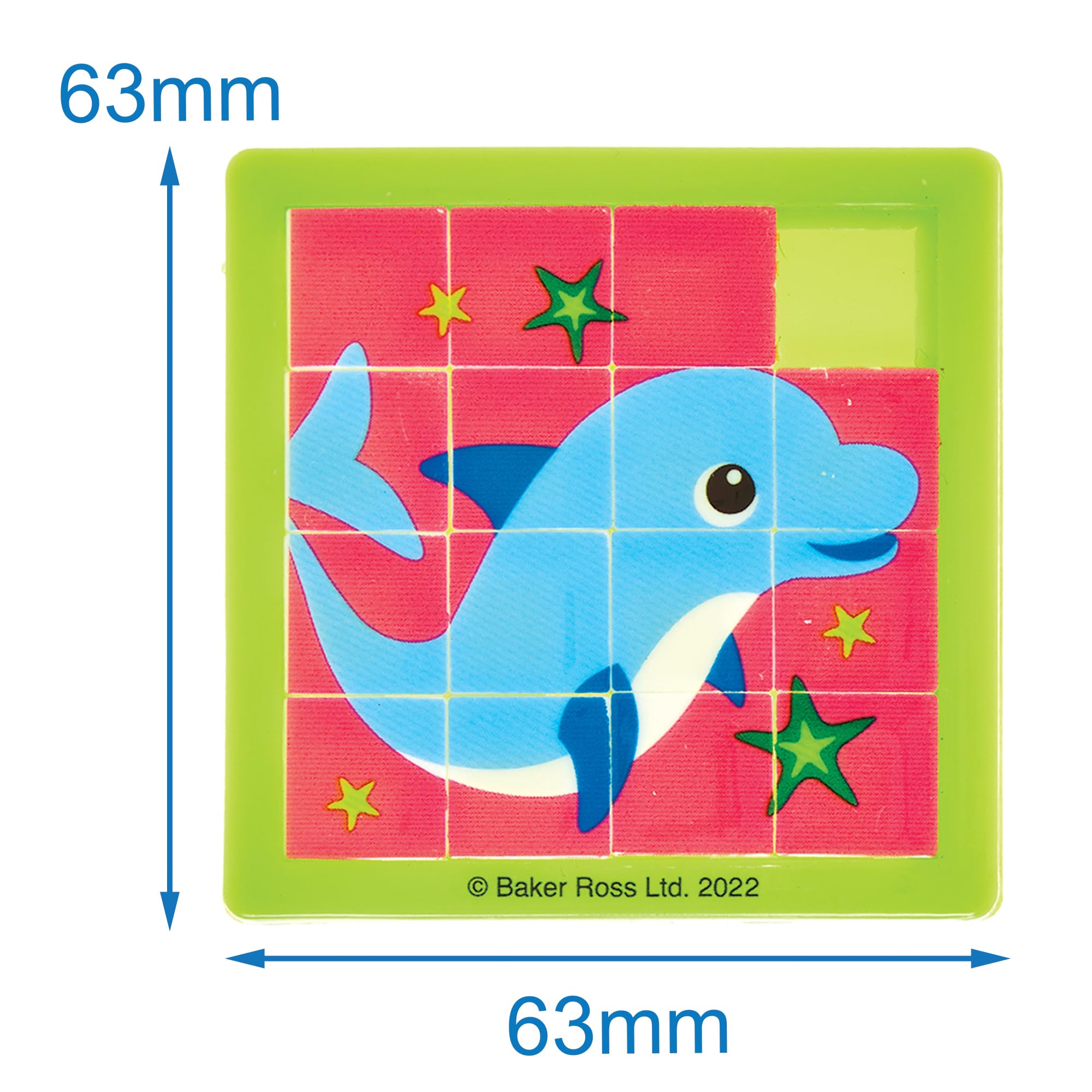 Baker Ross FX680 Sealife Buddies Sliding Puzzles - Pack of 6, Party Bag Fillers for Kids, Multicolor, 63mm x 63mm - Image 4