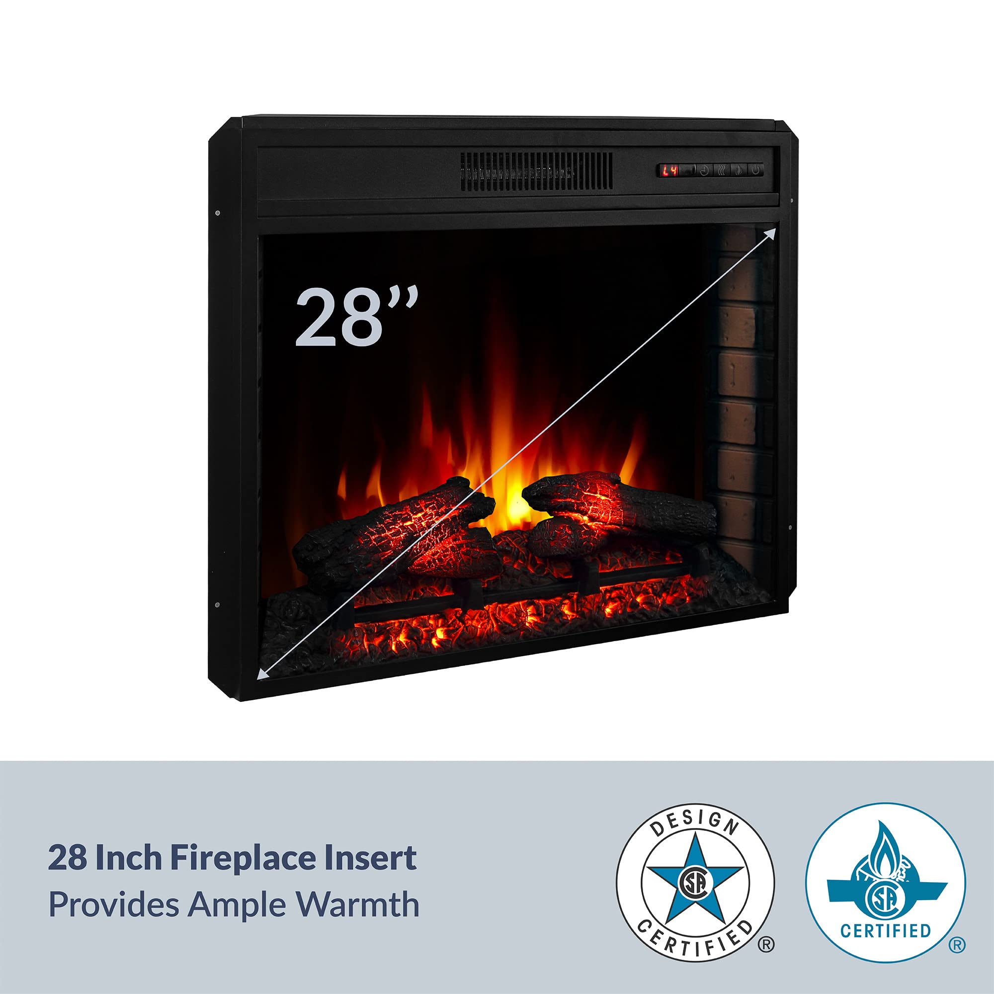 BELLEZE Modern 70 Inch Electric Fireplace Mantel TV Stand & Media